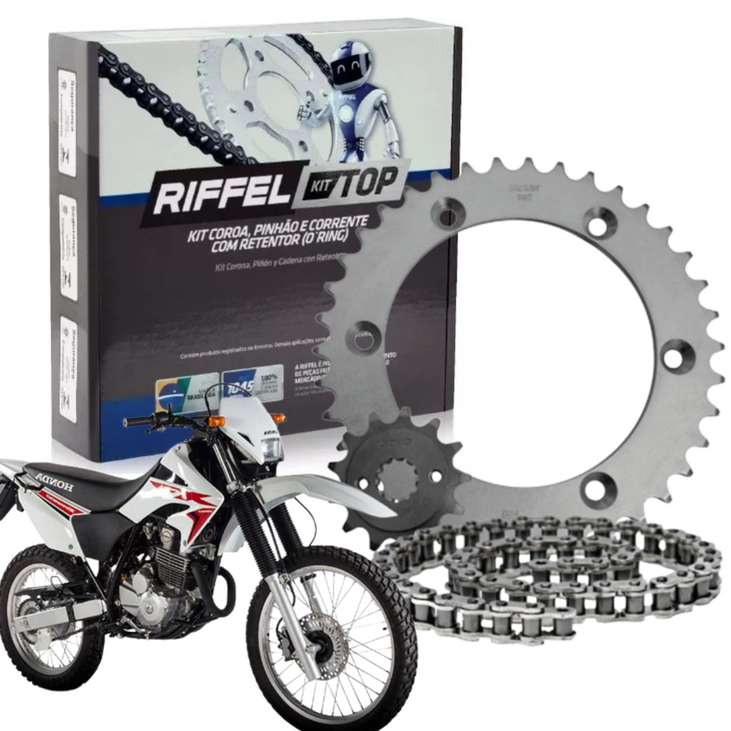 Kit Relação Tração Transmissão Xr 250 Tornado 2001 2002 2003 A 2008 Com Retentor Original Riffel