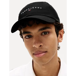 Boné Tommy Jeans Masculino Linear Logo Original Preto