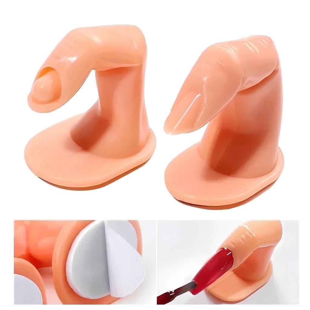 Dedo de Treino Unha Gel Acrigel Fibra Silicone Flexível Para Alongamento