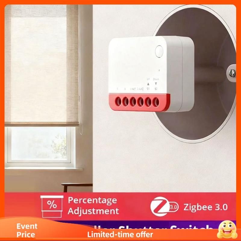 Para Controle De Cortina Via MINI-ZBRBS Zigbee Interruptor De Rolo Inteligente Impulsionador De Sinal De Obturador Funci