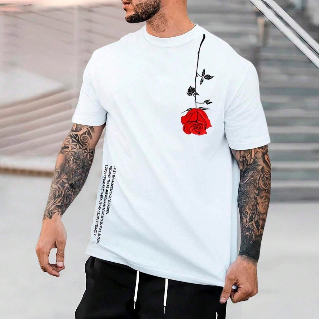 Camiseta Masculina Floral,casual, basica de flor unisex ,Camisa Algodão, Camiseta infantil LANÇAMETO