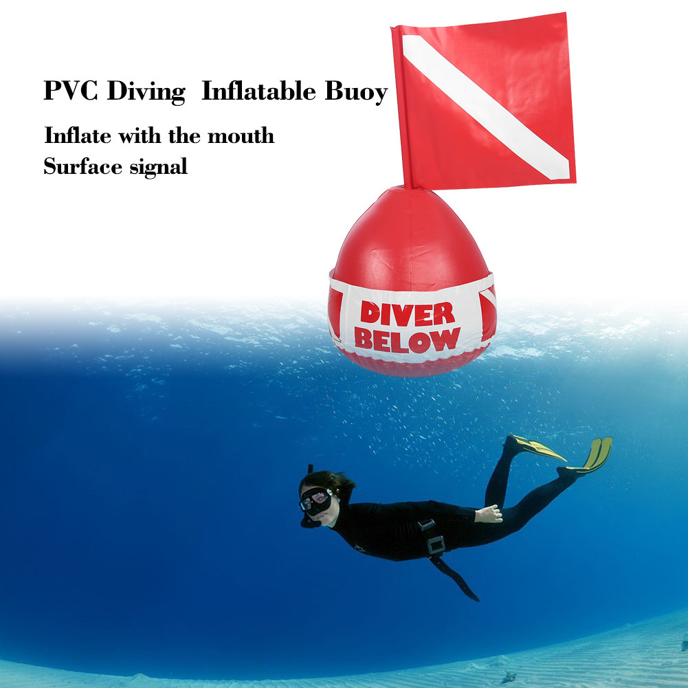 gohiking.br tomvorks Bóia de Mergulho em PVC Boia de Sinal Inflável com Bandeira para Entusiastas