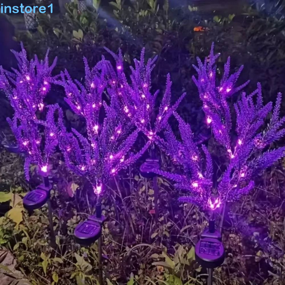 Luz Solar De Lavanda INSTORE , LED Roxa Em Forma De Flor Para Jardim , Estaca Decorativa