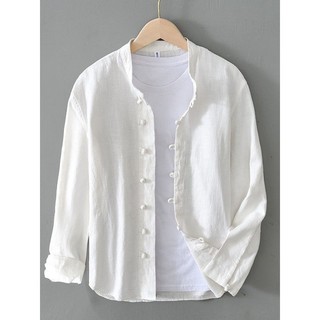 Estilo chinês camisa Casual jaqueta masculina estilo fino manga comprida gola alta Tang terno nacional na moda Retro fiv