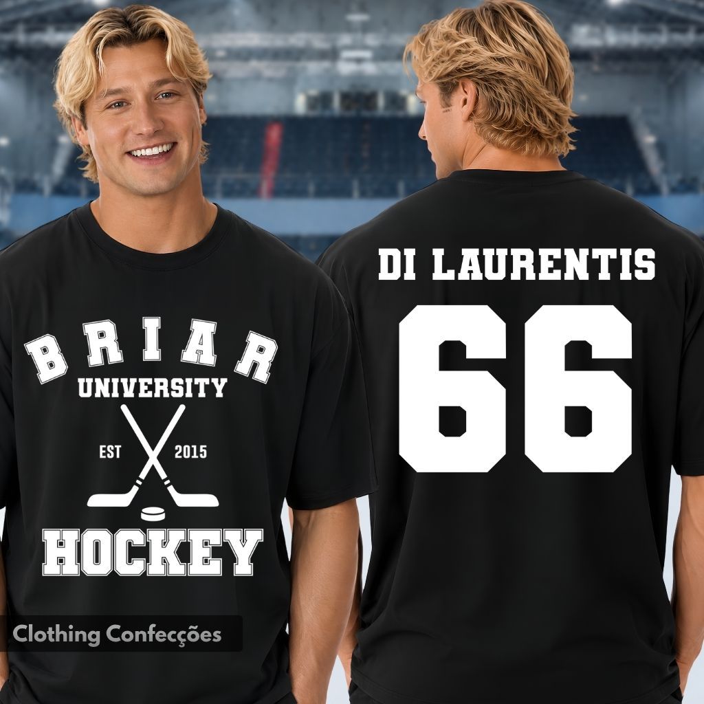 Camiseta Serie Amores Improvaveis Off Briar University Hockey Dean 66 Romance Universitário Livro Booktok Jogador