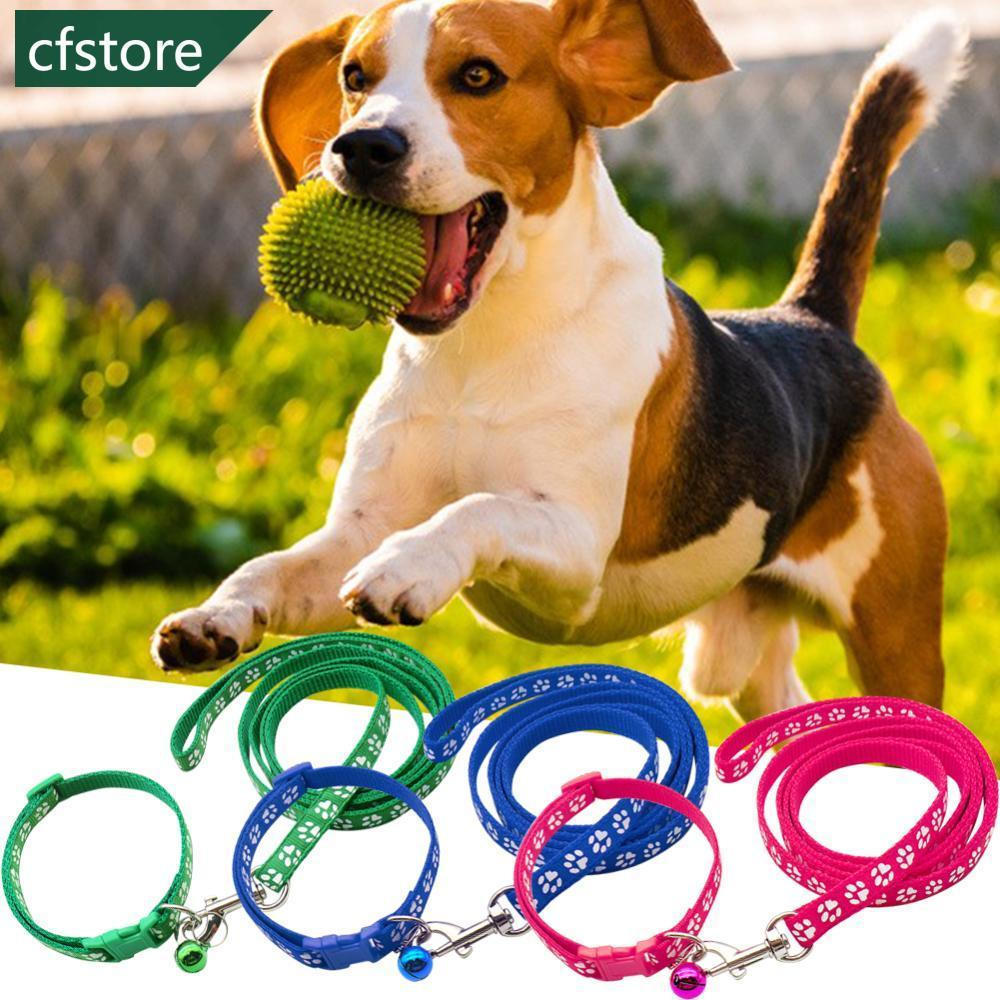 CFSTORE Conjunto De Coleira E Arnês Para Animais De Estimação , 1.2M , Corrente Cães Com Estampa De Pata Fofa Gatos Pequ