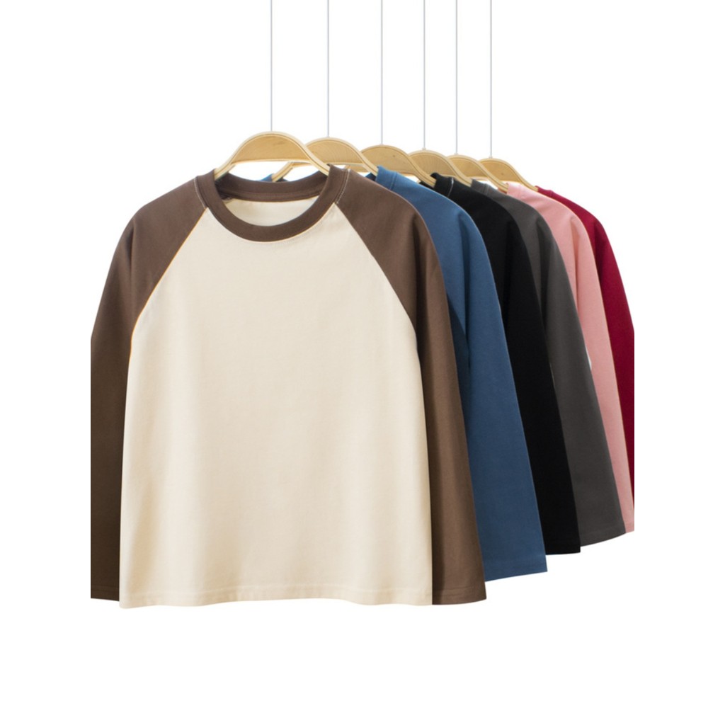 GRrrr Roupas infantis de algodão puro primavera outono camiseta infantil de manga comprida masculina feminina gola redon