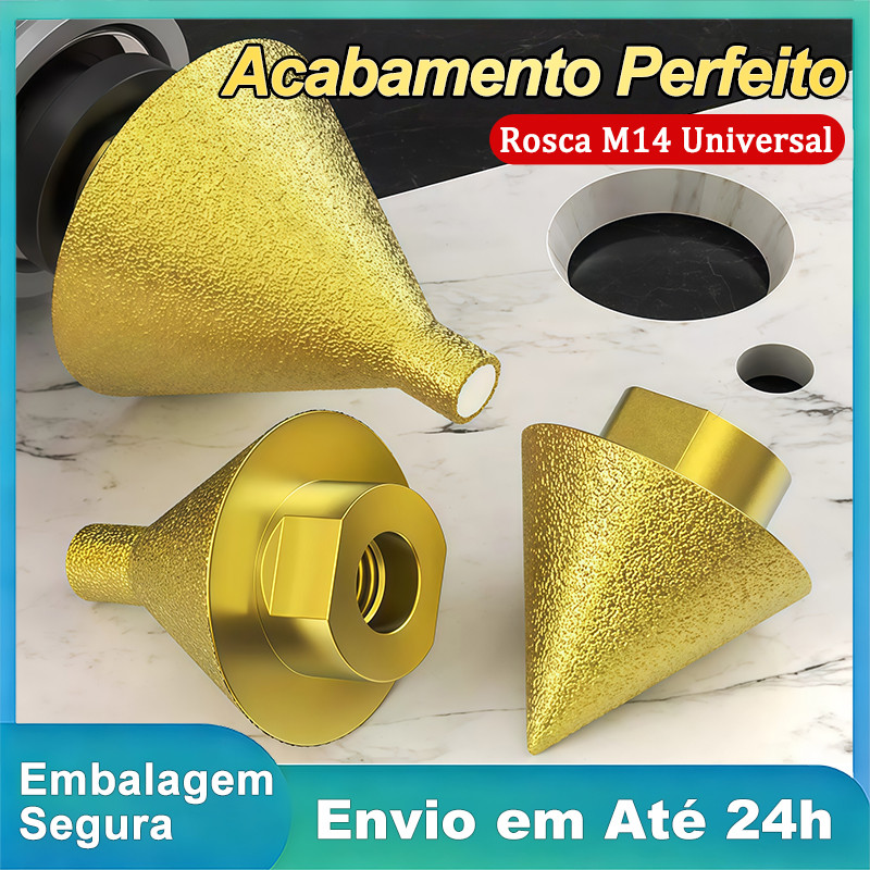 M14 Broca Chanfrar Diamante Rosca 50mm Chanfradura Conica Ferramenta Adaptador Rosqueado M14