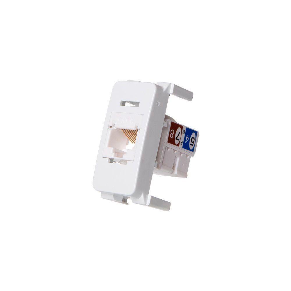 Módulo Tomada Para Rede De Informática Margirius B3 Rj45 Cat6 Branco