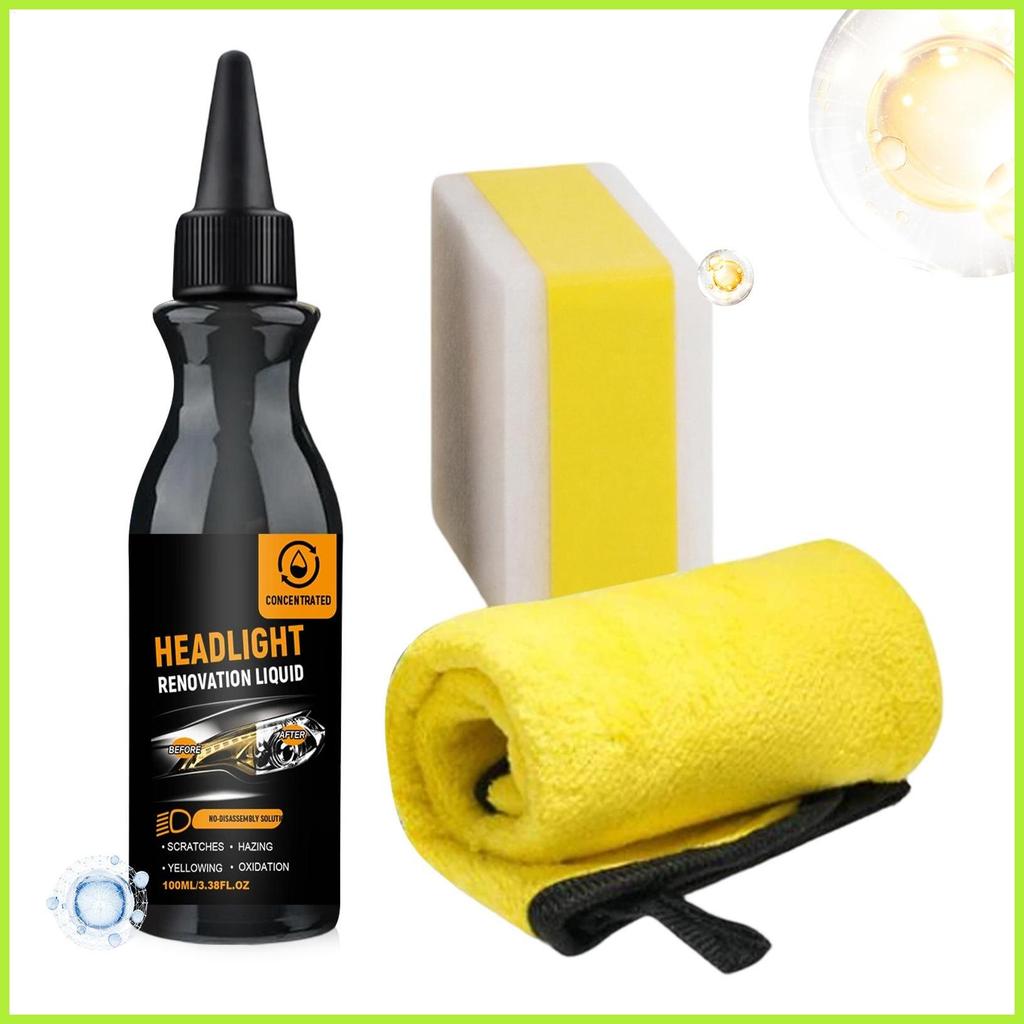 Kit De Polimento De Farol 100ml , Remoção De Arranhões , Remodelação , Limpeza De Luz De Cabeça De Carro Para Veículos ,