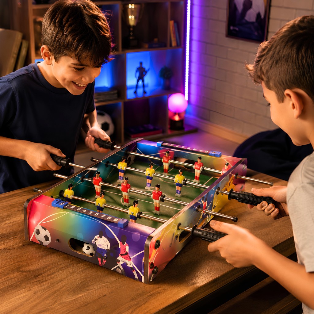 Futebol Mesa Pebolim Jogo Menino Bola Brinquedo Infantil