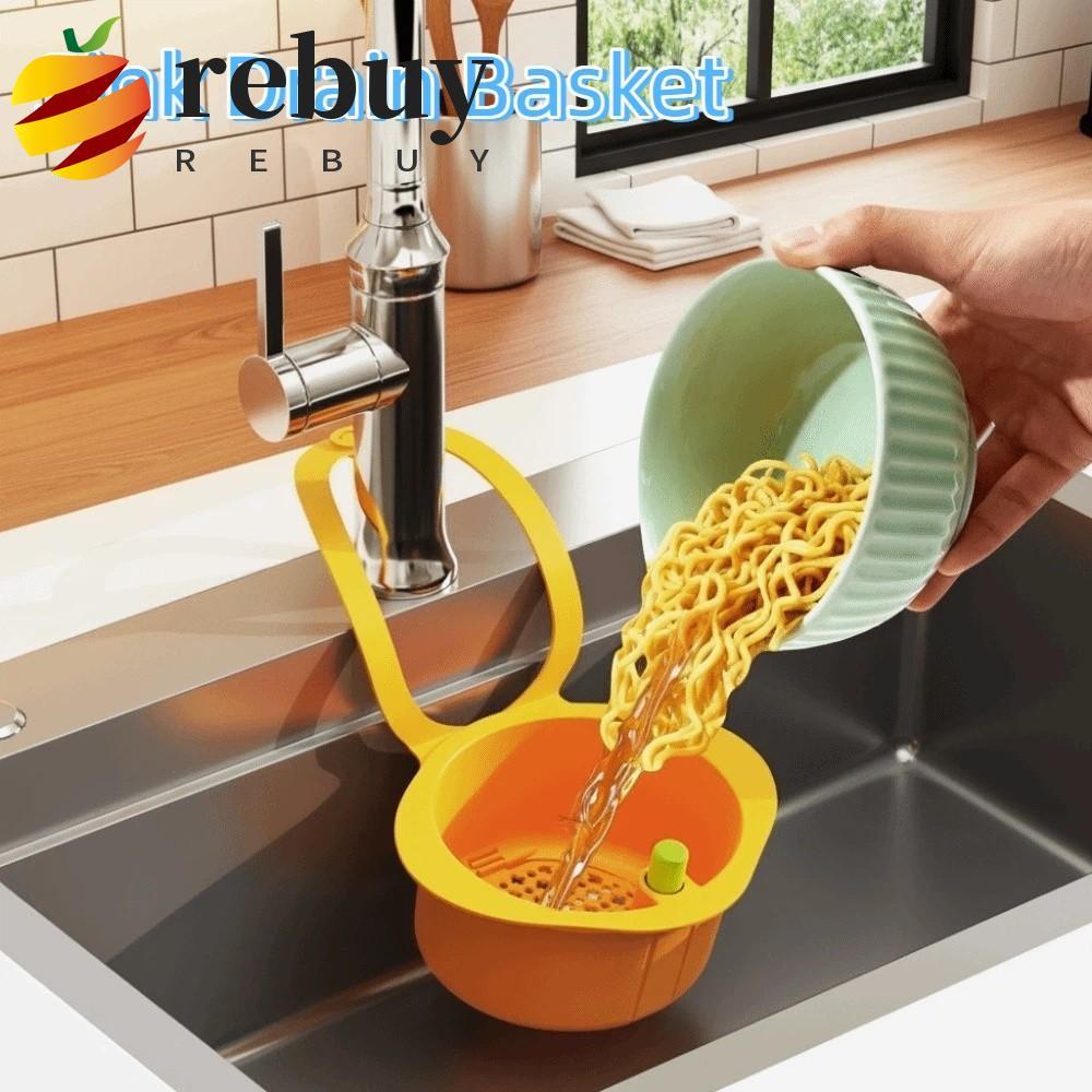REBUY1 4 Pcs Rack De Filtro De Sucata De Alimentos , Cesta De Drenagem De Pia Com Tampa Inferior Aberta Suspensa , Remov