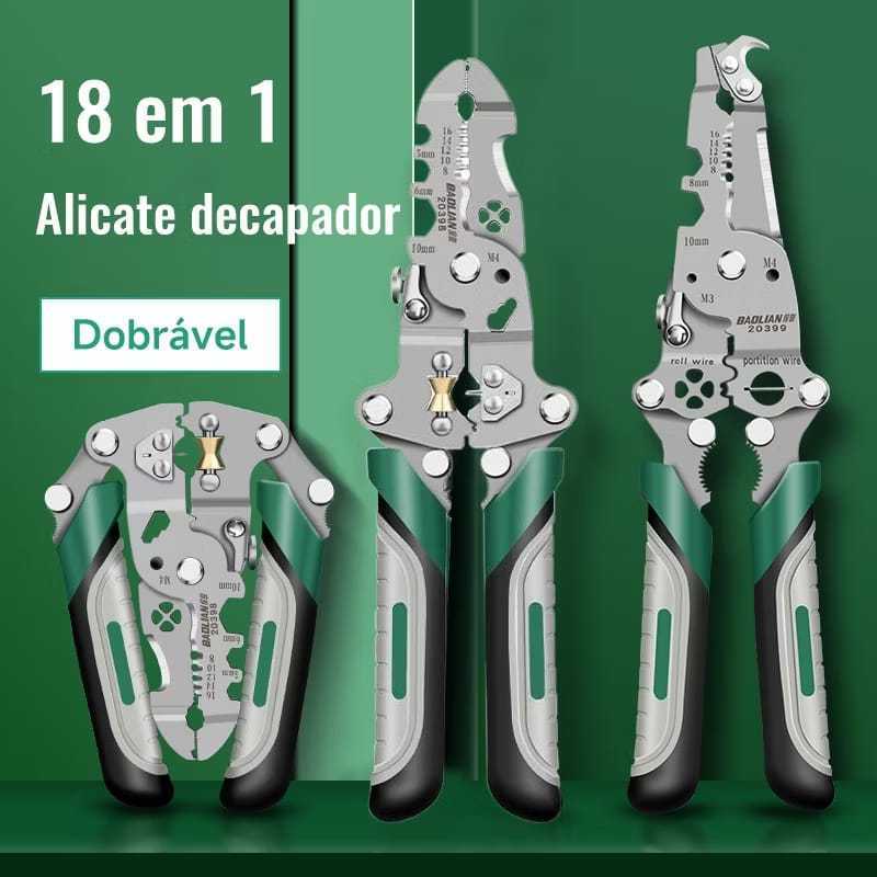 Alicate Crimpagem Automático Decapador Crimpador Eletricista Torção Separação Fios Decapador 18 Em 1 MT332
