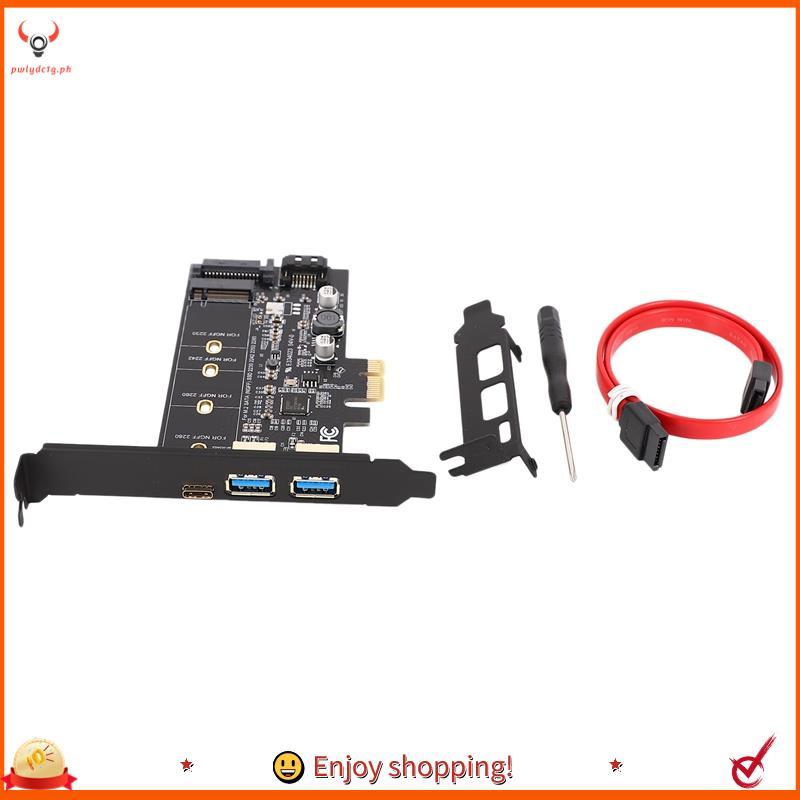 [edwiin77] Adaptador Duplo USB3.0 E Tipo C M . 2 PCIe M2 SSD SATA B Key Para PCI-Controller Converter Riser Card 2280 22