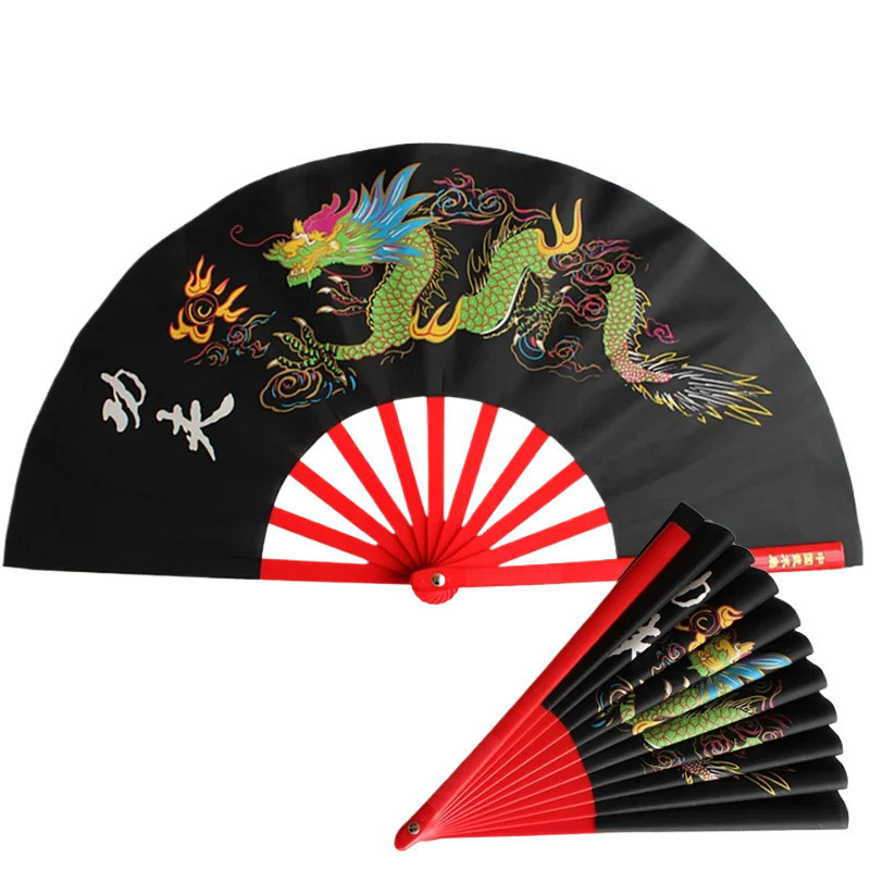 Requintado Ventilador De Tai Chi Chinês Kung Fu Dobrável Fãs Destro Desempenho De Artes Marciais P
