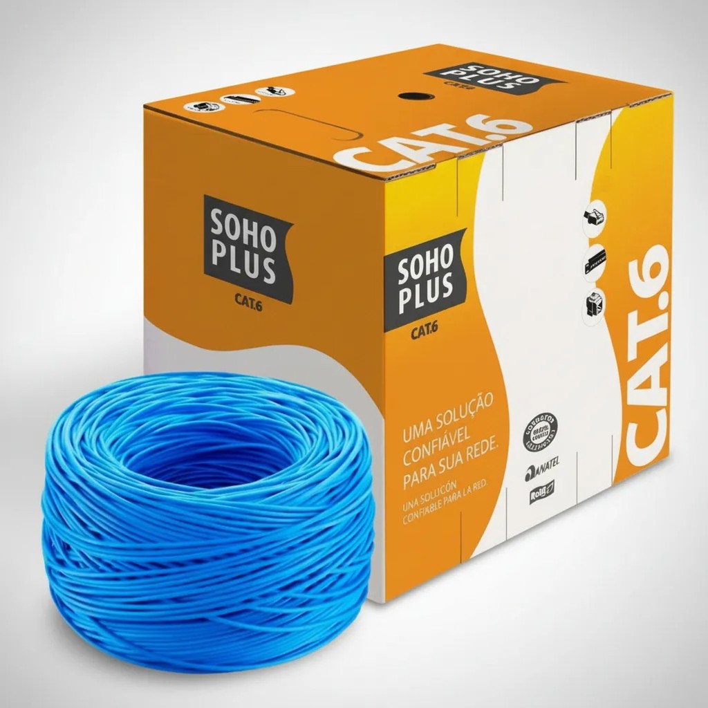 CABO LAN REDE SOHOPLUS CAT6 FURUKAWA AZ - 100 METROS