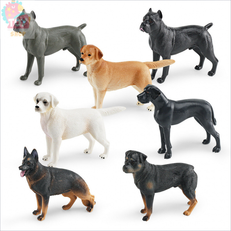 [Pronta Entrega] Figura Realista de Cão Labrador, Pastor Alemão, Rottweiler, Brinquedo Modelo