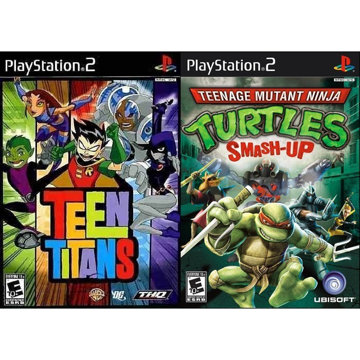 Jogos De PS2 Jogos Jovens Titãs E Tartarugas Ninjas - 2 Kit 2  Promoção DVD's