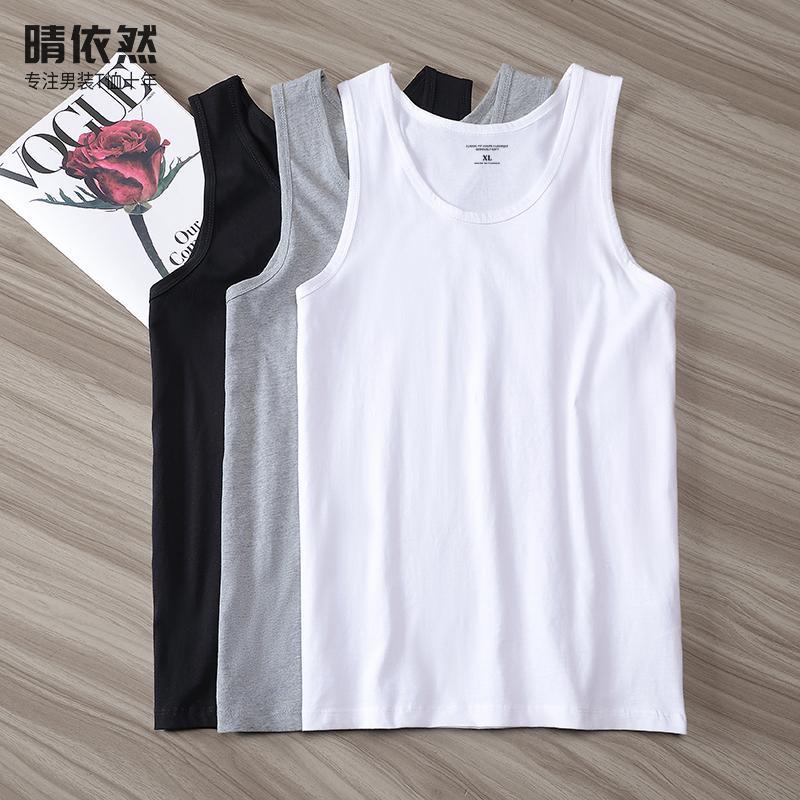 Colete masculino de verão, sem mangas, solto, algodão puro, roupa de rua, colete esportivo exclusivo, roupas superiores 