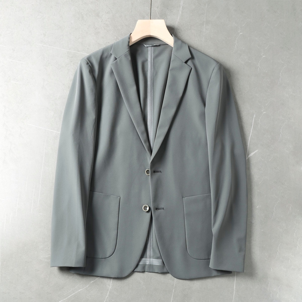 Laminador sem marcação + tridimensional sem engomar!Marca armário Casual Blazer masculino primavera verão All-Match tern