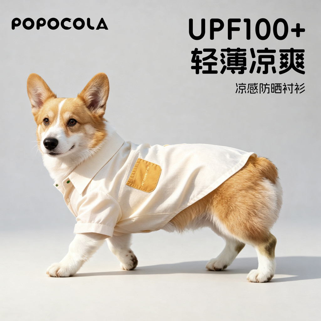 POPO Corgi protetor solar roupas legais verão roupas para cães estilo fino resfriamento verão colete de cachorro de tama