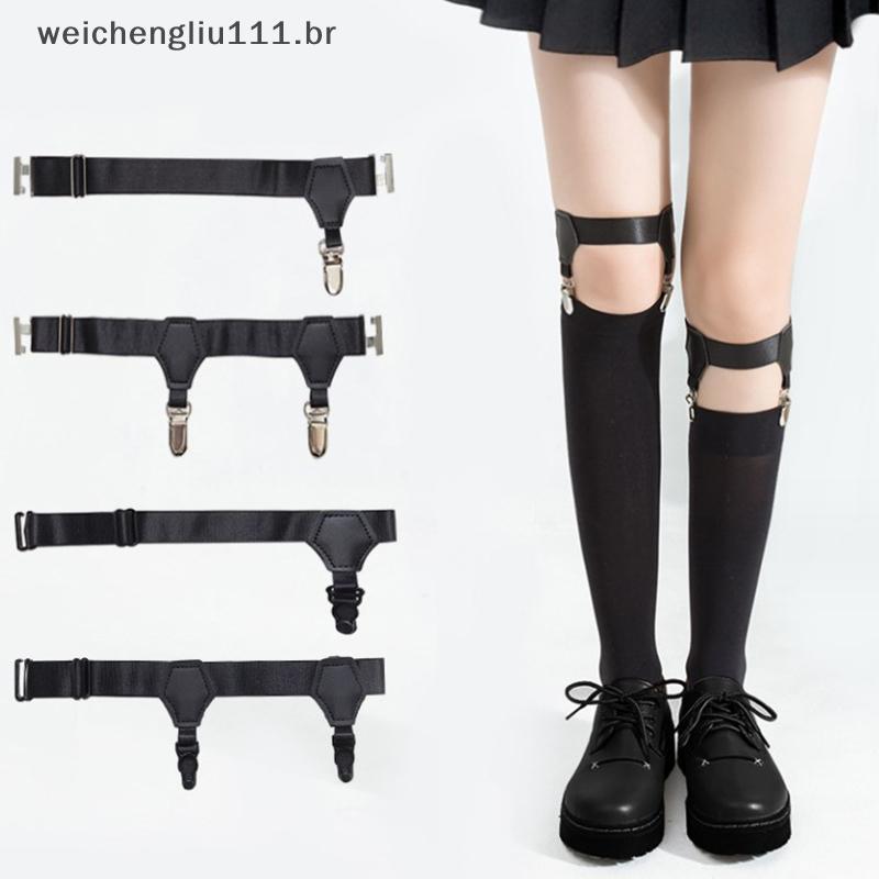 # weicheng Mulheres Sexy Punk Goth PU Couro Elástico Liga Perna Coxa Anel Acessório De Roupas Suspensório De Stoings Lig