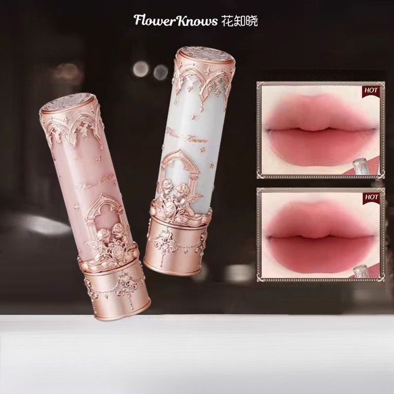 Flor KNOWS Little Angel Lip Mud Stick Batom Fosco Hidratante E Sem Manchas Leve Delicado Natural Multiuso Branqueador Pr