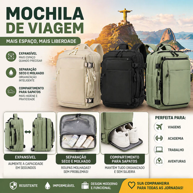 Mochila Executiva Expansível de 28 a 38L para Notebook 16 Polegadas — foto 7