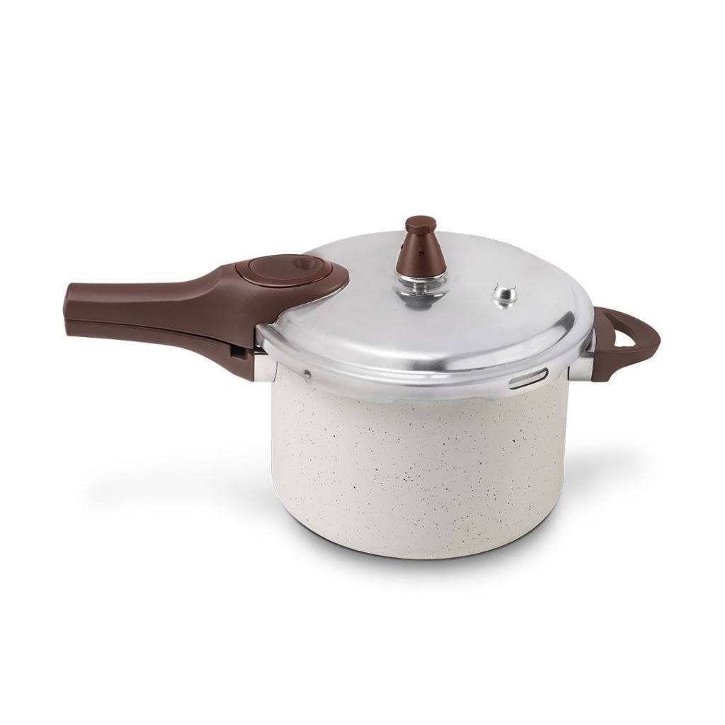 Panela de Pressão BRINOX Ceramic Life PRESSURE 4,2L Vanilla - Fundo de Indução - Antiaderente Cerâmica
