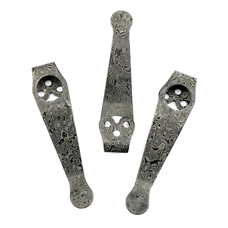 Clipe De Faca De Aço Com Padrão Damasco Traseiro De Bolso Para Spyderco 3