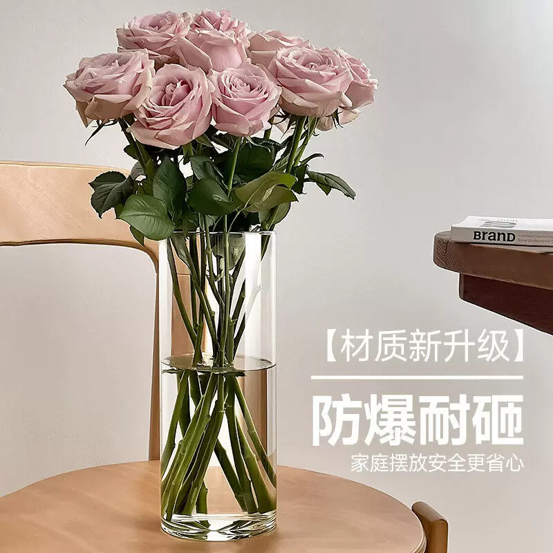 Vaso ornamentos sala de estar arranjo de flores luz de vidro luxo High-End acrílico transparente cultivo de água flor ro