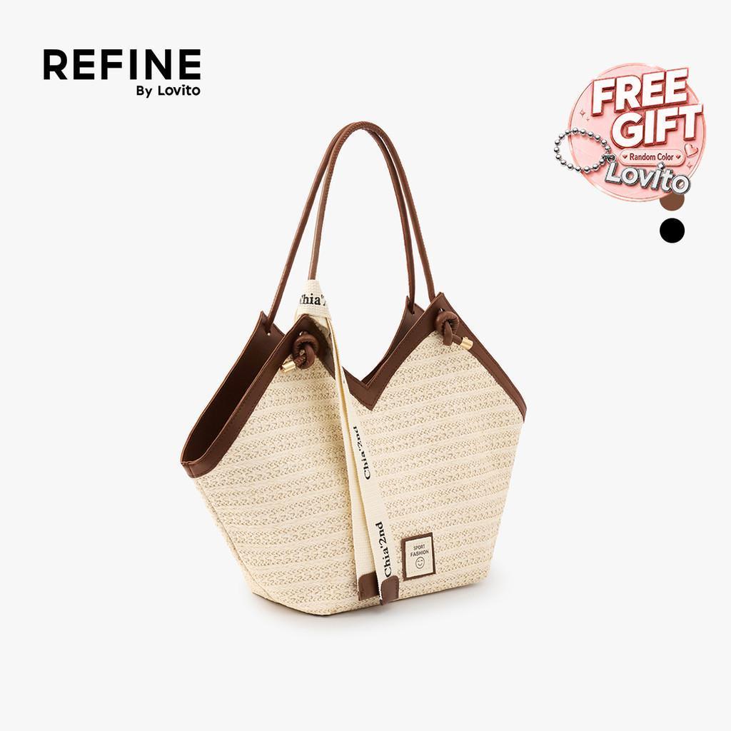 (Refine by Lovito)  Bolsa Tiracolo de Mão Casual Braid Marrom para Mulheres LR36E018