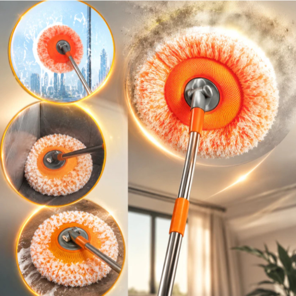 Esfregão Mop Esfregão Giratório Automático Para Limpeza De Piso Escova De Limpeza De Poeira