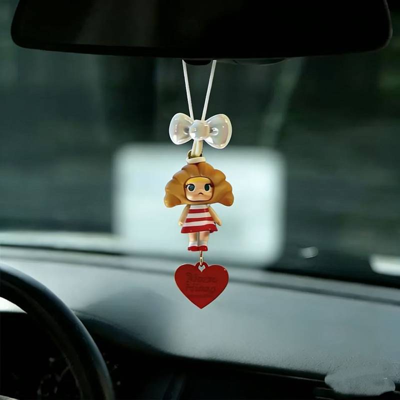 Bread Head Pendant Car Hanging Croissant Girl's Car Decoration Rearview Mirror Pendant Cute Niche Car Bsgw