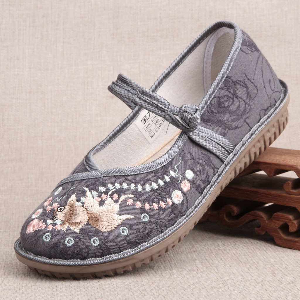 Velho pequim sapatos de pano sapatos femininos estilo chinês bordado sapatos casuais respirável tradicional sapatos de p
