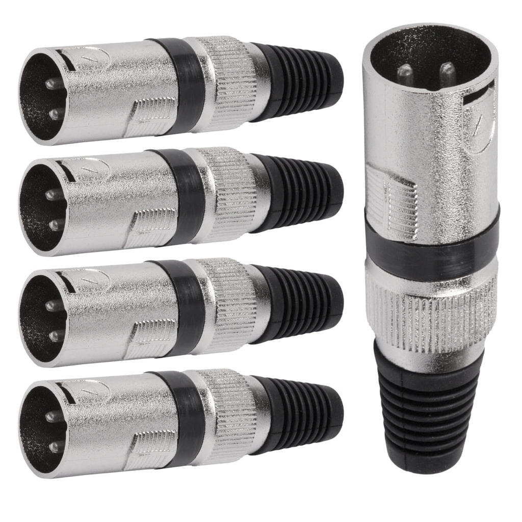 Conector Xlr Macho Linha Preto Metalico Storm  05 Unidades