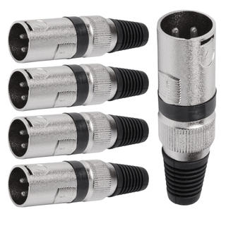 Conector Xlr Macho Linha Preto Metalico Storm  05 Unidades