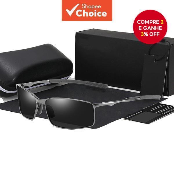 Óculos De Sol Polarizados Para Homens , Armação De Metal Quadrada Retrô , Proteção UV400 , Tons De Direção