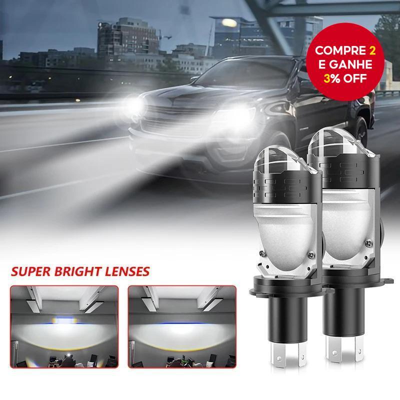 Lente Do Projetor H4 LED Farol Carro Motocicleta 10000LM Plug & Play Turbo Ventilador Lâmpada Alto Baixo Feixe Sem Fio A
