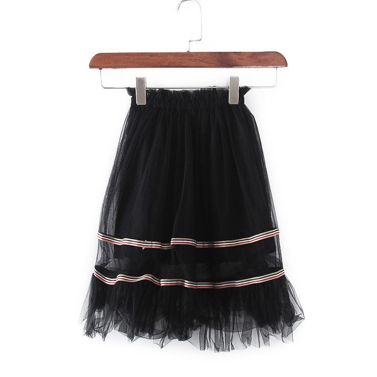 P série pêra novos produtos contador inventário moda All-Match gaze A linha cor sólida moda saia meninas 53370