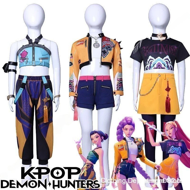 Fantasia de Cosplay de Anime KPop Caçadores de Demônios Rumi Zoey Uniforme Huntrix Roupas Masculinas para Festa de Hallo