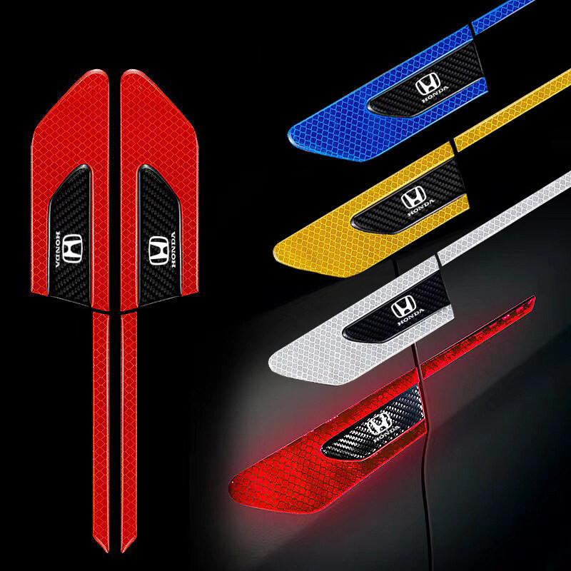 2 Peças Adesivo Refletivo de Aviso Noturno para Para-lamas e Cubos de Roda Honda City Accord CRV Civic Jazz, Faixa Antir