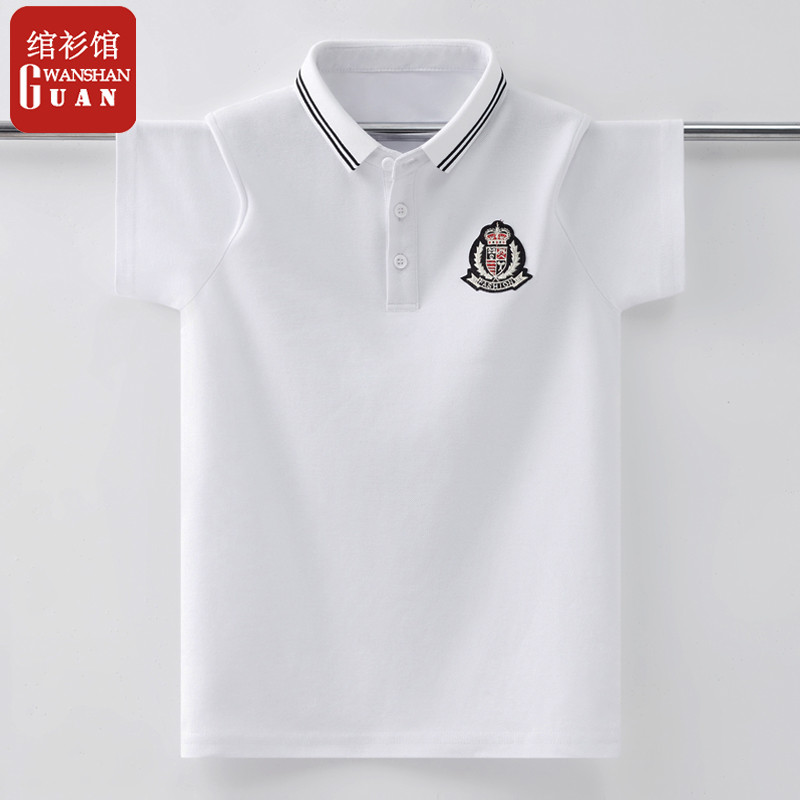 Crianças verão camiseta meninos 2026 novo estilo camisa polo solta Casual lapela mangas curtas médio grande crianças est