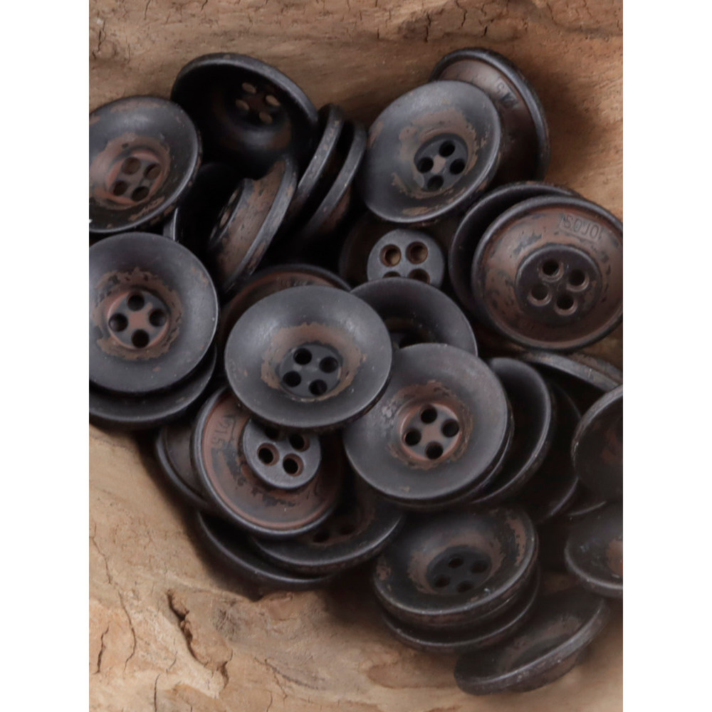 Retro angustiado terra-pense pintado Denim jaqueta botões de Metal simples chifre artesanal DIY pulseira acessórios five