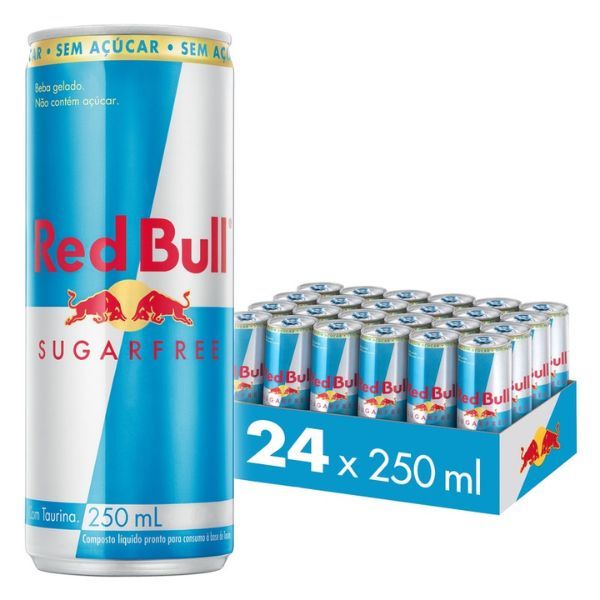 Pac 24 latas Red Bull Energético, Sugar Free, Sem Açúcar, 250ml