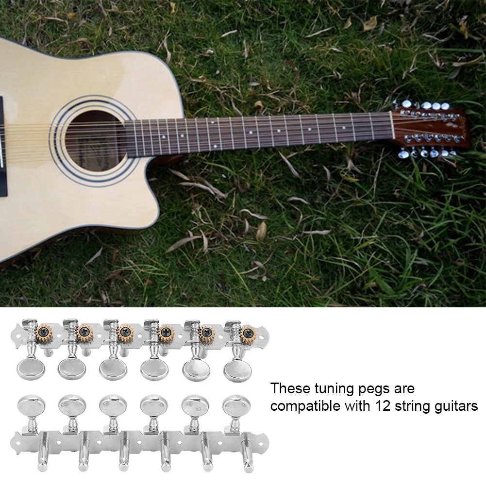 Tuning Pegs Liga de Zinco Cobre Resistente e Durável Engrenagem Interna Guitarra para 12 Cordas