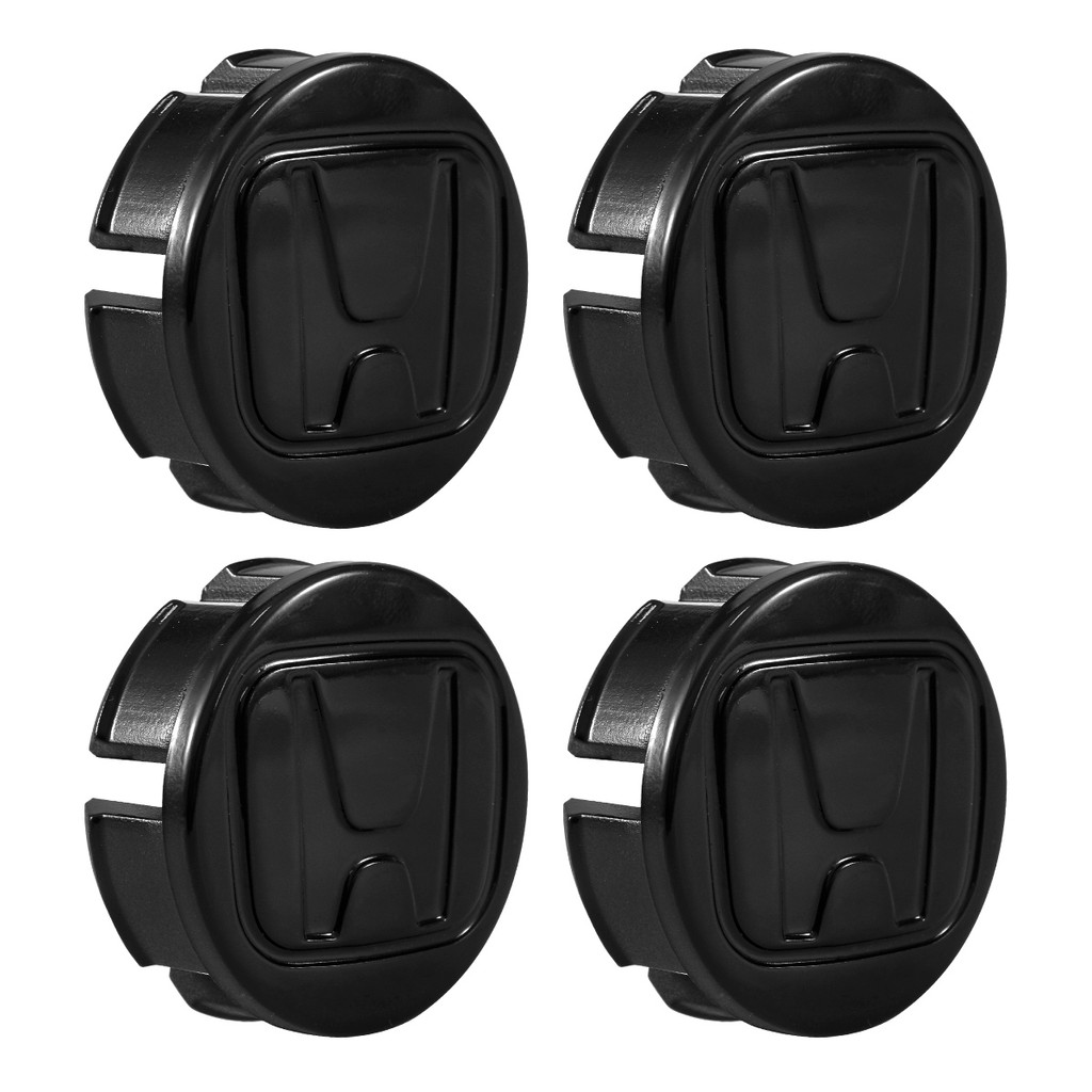 Jogo Calota Centro Meio Miolo Roda Fit City Wrv Civic Preto Brilho 58mm
