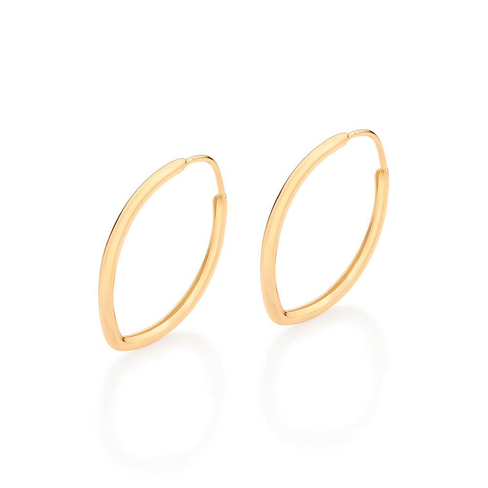 Brinco Rommanel Argola Oval Banhado A Ouro 18k - 526972