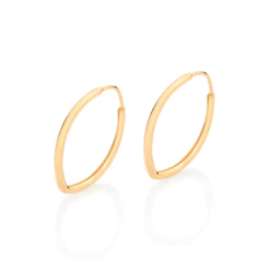 Brinco Rommanel Argola Oval Banhado A Ouro 18k - 526972