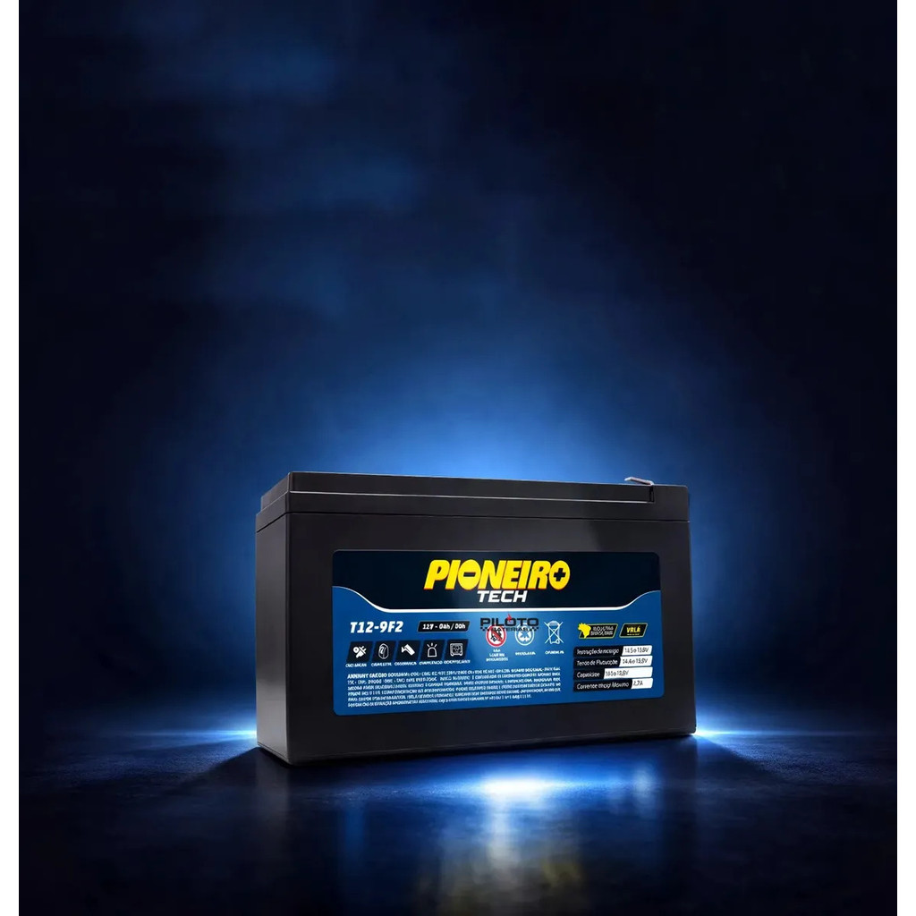 Pioneiro Ups No-break Alarme Cerca T12-9f2 12v 9ah Preto